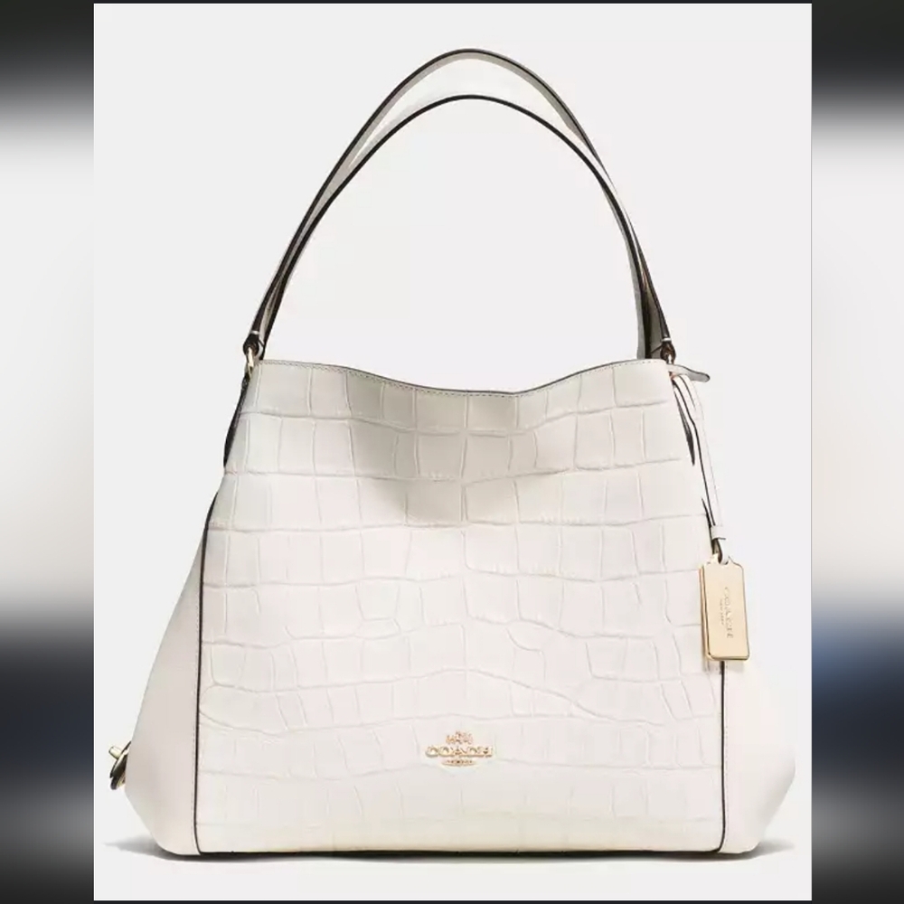 Coach Edie Shoulder Bag 31 In Croc Embossed Leather